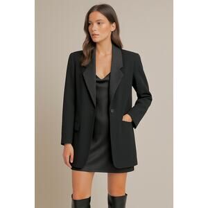 Linda Allard For Ellen Tracy Beaded Vintage Blazer Black Jacket Festive Wool 8